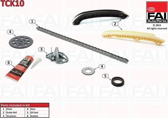 FAI AutoParts TCK10 - Комплект цепи привода распредвала unicars.by