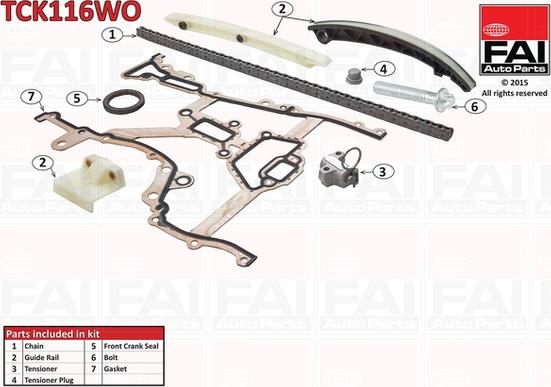 FAI AutoParts TCK116WO - Комплект цепи привода распредвала unicars.by