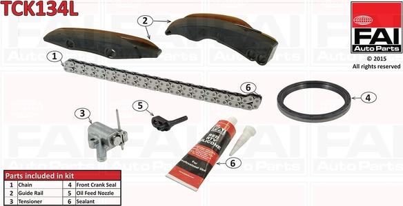 FAI AutoParts TCK134L - Комплект цепи привода распредвала unicars.by