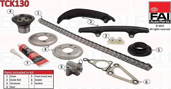 FAI AutoParts TCK130 - Комплект цепи привода распредвала unicars.by