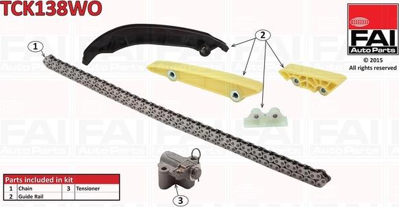 FAI AutoParts TCK138WO - Комплект цепи привода распредвала unicars.by