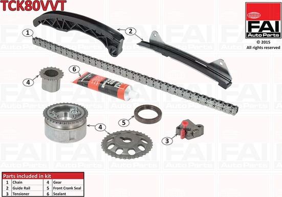 FAI AutoParts TCK80VVT - Комплект цепи привода распредвала unicars.by