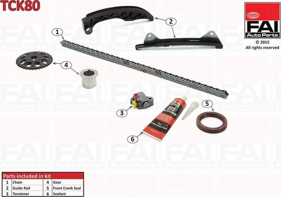 FAI AutoParts TCK80 - Комплект цепи привода распредвала unicars.by