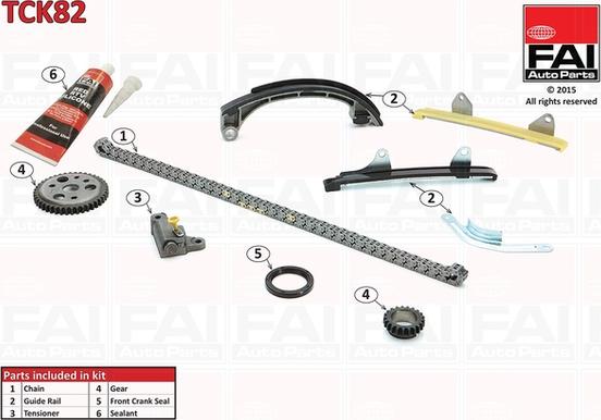 FAI AutoParts TCK82 - Комплект цепи привода распредвала unicars.by