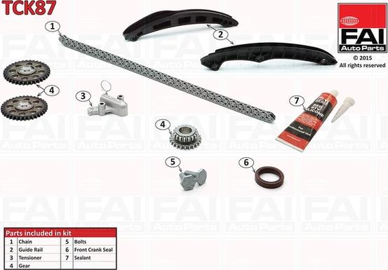 FAI AutoParts TCK87 - Комплект цепи привода распредвала unicars.by