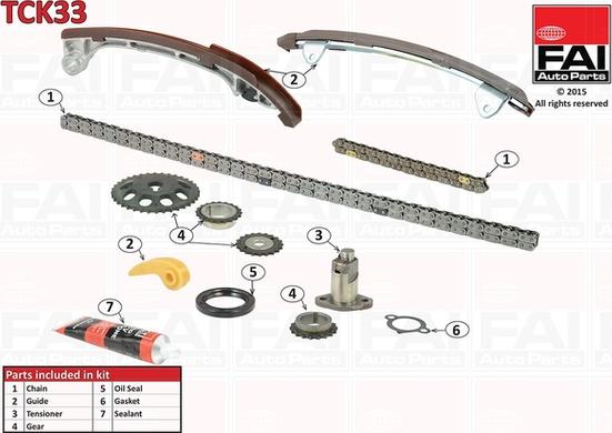 FAI AutoParts TCK33 - Комплект цепи привода распредвала unicars.by