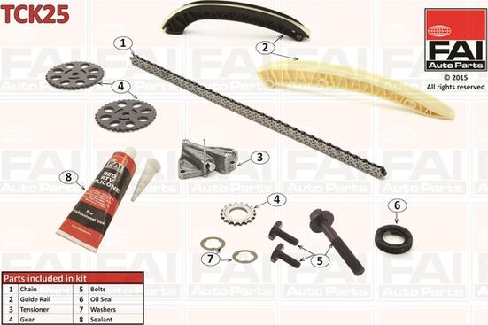 FAI AutoParts TCK25 - Комплект цепи привода распредвала unicars.by