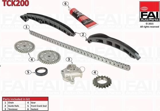 FAI AutoParts TCK200 - Комплект цепи привода распредвала unicars.by