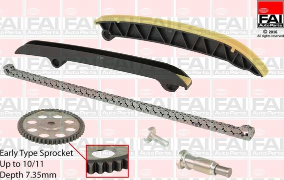 FAI AutoParts TCK208NG - Комплект цепи привода распредвала unicars.by