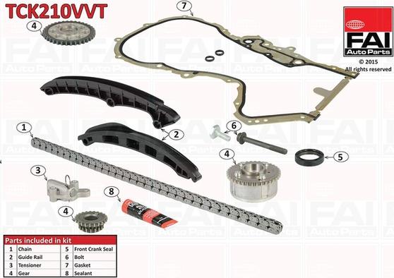 FAI AutoParts TCK210VVT - Комплект цепи привода распредвала unicars.by