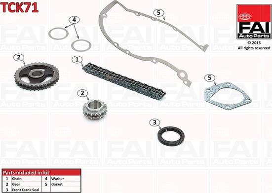 FAI AutoParts TCK71 - Комплект цепи привода распредвала unicars.by