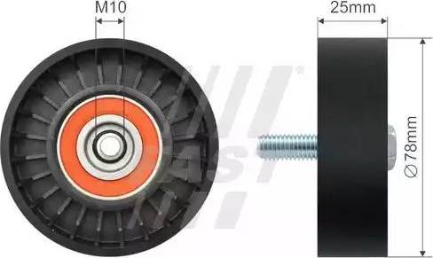 Fast FT44561 - Ролик, поликлиновый ремень unicars.by