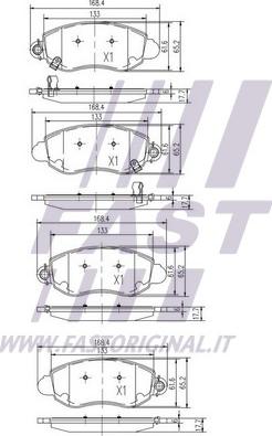 Fast FT29548 - Тормозные колодки, дисковые, комплект unicars.by