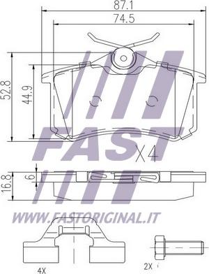 Fast FT29520 - Тормозные колодки, дисковые, комплект unicars.by