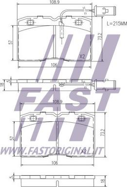 Fast FT29009 - Тормозные колодки, дисковые, комплект unicars.by