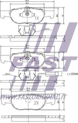 Fast FT29004 - Тормозные колодки, дисковые, комплект unicars.by