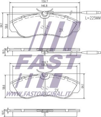 Fast FT29012 - Тормозные колодки, дисковые, комплект unicars.by