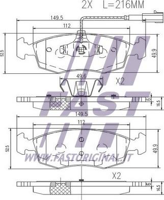 Fast FT29083 - Тормозные колодки, дисковые, комплект unicars.by