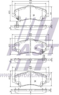 Fast FT29160 - Тормозные колодки, дисковые, комплект unicars.by