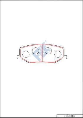 FBK FD9000 - Тормозные колодки, дисковые, комплект unicars.by