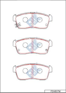 FBK FD9807M - Тормозные колодки, дисковые, комплект unicars.by