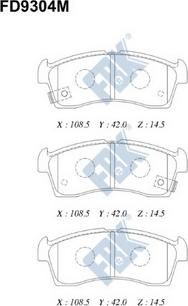 FBK FD9304M - Тормозные колодки, дисковые, комплект unicars.by