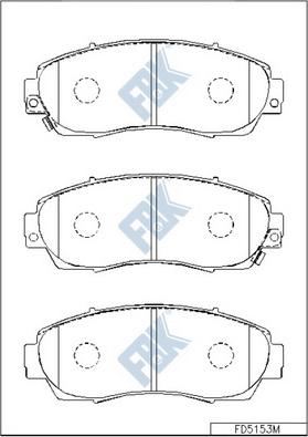 FBK FD5153M - Тормозные колодки, дисковые, комплект unicars.by