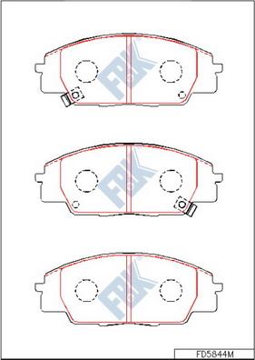 FBK FD5844M - Тормозные колодки, дисковые, комплект unicars.by