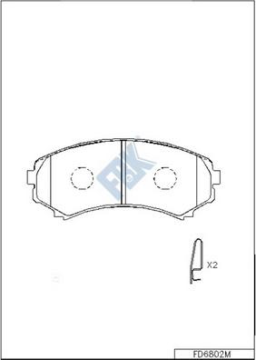 FBK FD6802M - Тормозные колодки, дисковые, комплект unicars.by