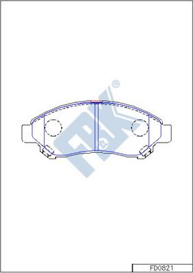 FBK FD0821 - Тормозные колодки, дисковые, комплект unicars.by