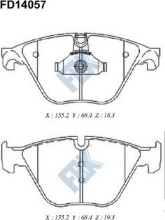 FBK FD14057 - Тормозные колодки, дисковые, комплект unicars.by