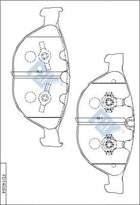 FBK FD14064 - Тормозные колодки, дисковые, комплект unicars.by