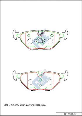 FBK FD14009S - Тормозные колодки, дисковые, комплект unicars.by