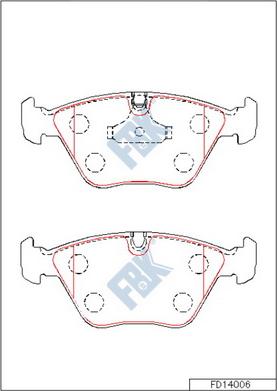 FBK FD14006 - Тормозные колодки, дисковые, комплект unicars.by