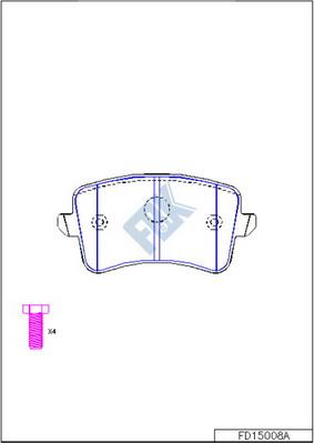 FBK FD15008A - Тормозные колодки, дисковые, комплект unicars.by