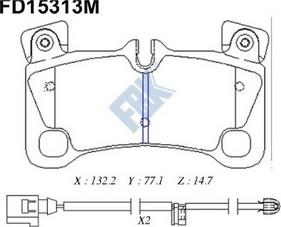 FBK FD15313M - Тормозные колодки, дисковые, комплект unicars.by