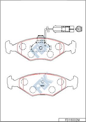 FBK FD16002M - Тормозные колодки, дисковые, комплект unicars.by