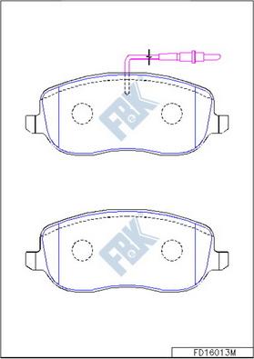 FBK FD16013M - Тормозные колодки, дисковые, комплект unicars.by