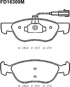 FBK FD16309M - Тормозные колодки, дисковые, комплект unicars.by