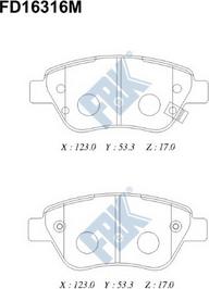 FBK FD16316M - Тормозные колодки, дисковые, комплект unicars.by