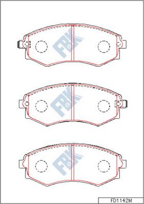 FBK FD1142M - Тормозные колодки, дисковые, комплект unicars.by