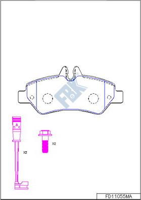 FBK FD11055MA - Тормозные колодки, дисковые, комплект unicars.by