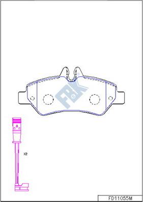 FBK FD11055M - Тормозные колодки, дисковые, комплект unicars.by