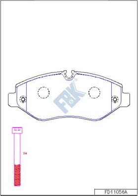 FBK FD11056A - Тормозные колодки, дисковые, комплект unicars.by