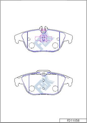 FBK FD11058 - Тормозные колодки, дисковые, комплект unicars.by