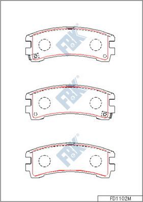 FBK FD1102M - Тормозные колодки, дисковые, комплект unicars.by