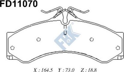 FBK FD11070 - Тормозные колодки, дисковые, комплект unicars.by