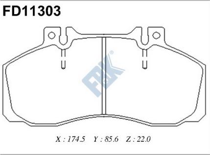 FBK FD11303 - Тормозные колодки, дисковые, комплект unicars.by