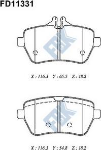 FBK FD11331 - Тормозные колодки, дисковые, комплект unicars.by