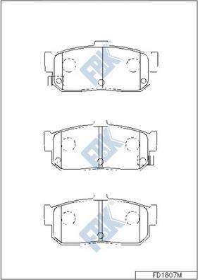 FBK FD1807M - Тормозные колодки, дисковые, комплект unicars.by